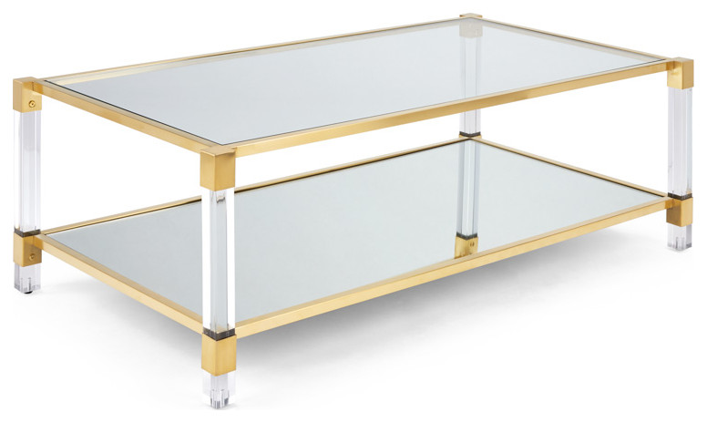 Dudley Gold acrylic coffee table   Contemporary   Coffee Tables   by HomeCraftDecor  Houzz