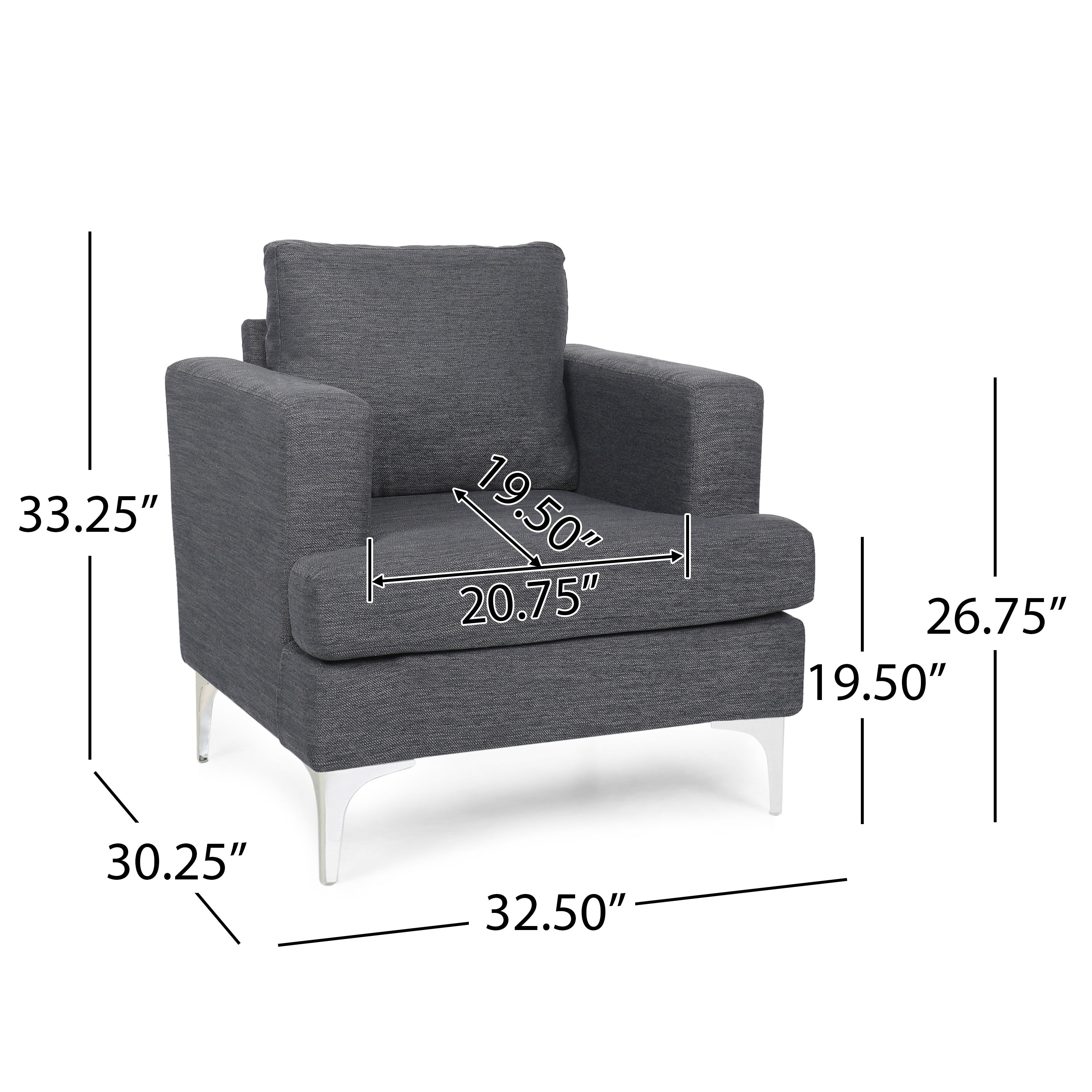 Vue Modern Fabric Upholstered Club Chair