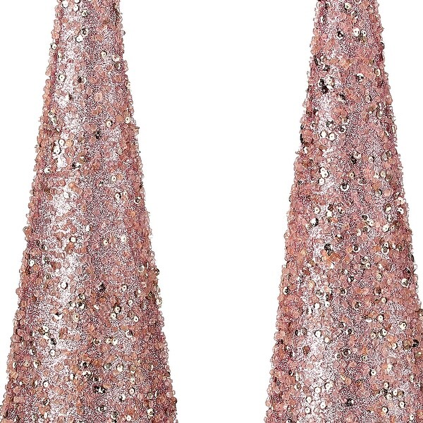 Sequin Bead Cone Tree 3pc Set