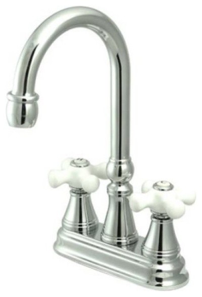 Polished Chrome Two Handle 4 quotCenterset Bar Faucet without Pop Up Rod KS2491PX   Traditional   Bar Faucets  Houzz