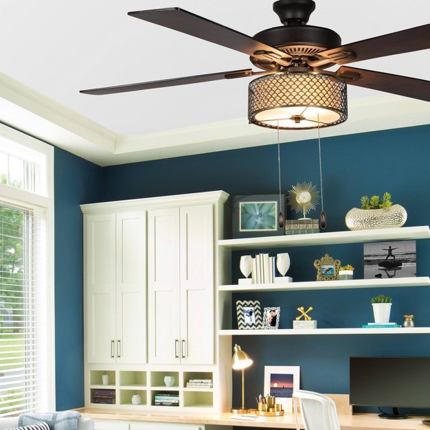 Led 5 blade Bronzed Wave Lighted Ceiling Fan River Of Goods