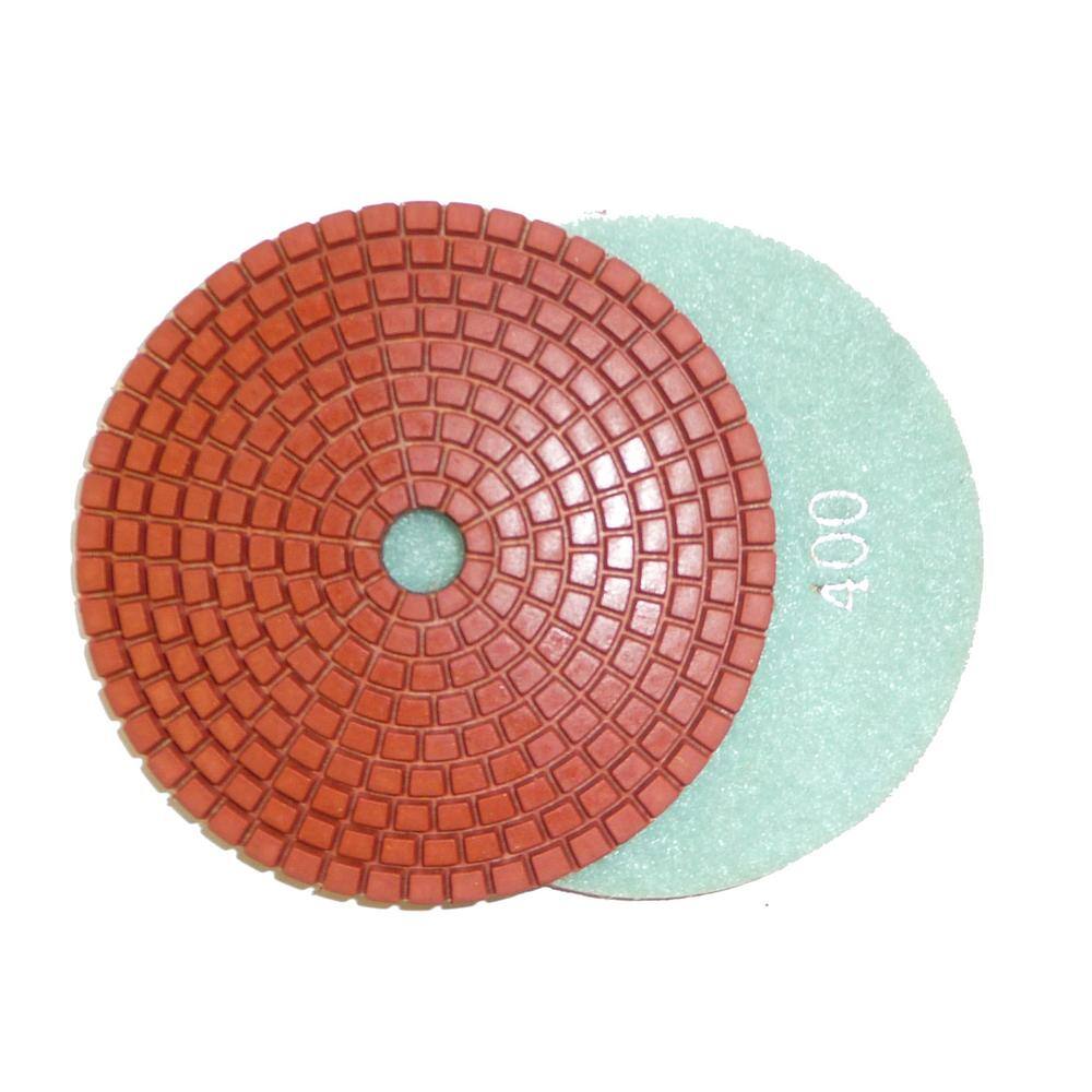 4 in. JHX Wet Diamond Polishing Pads for GraniteConcrete (Set of 7-Pieces) (1-Grit Each Piece) JHXR205SET7