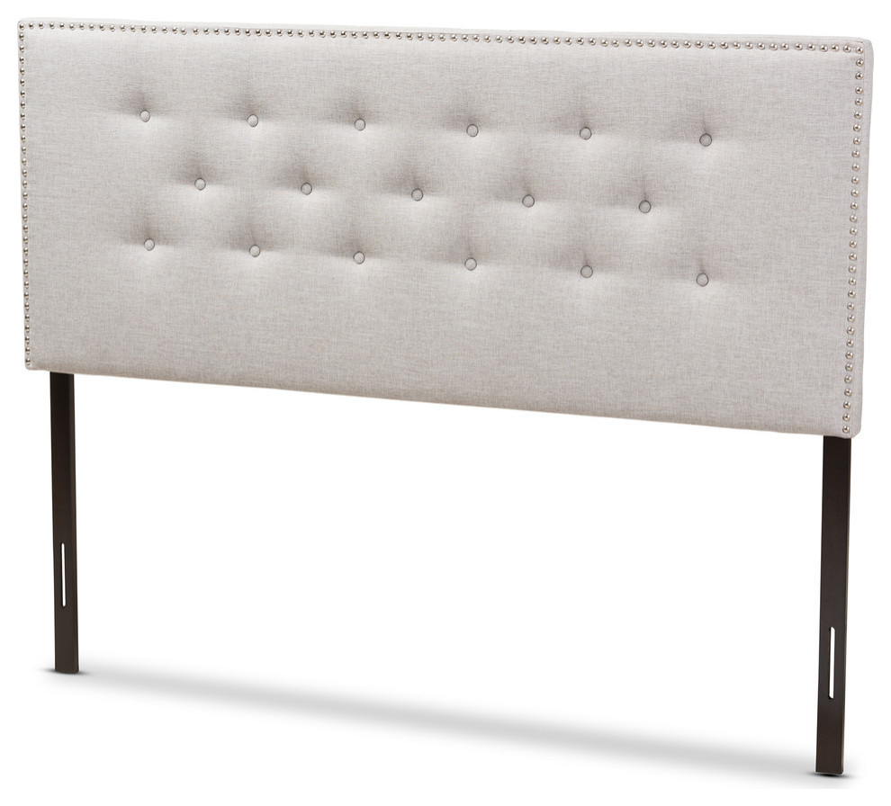 Baxton Studio Windsor Modern and Contemporary Dark Gray Fabric Full Headboard   Transitional   Headboards   by Baxton Studio  Houzz