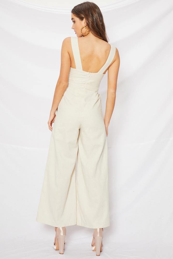 Have To Tell Jumpsuit Beige