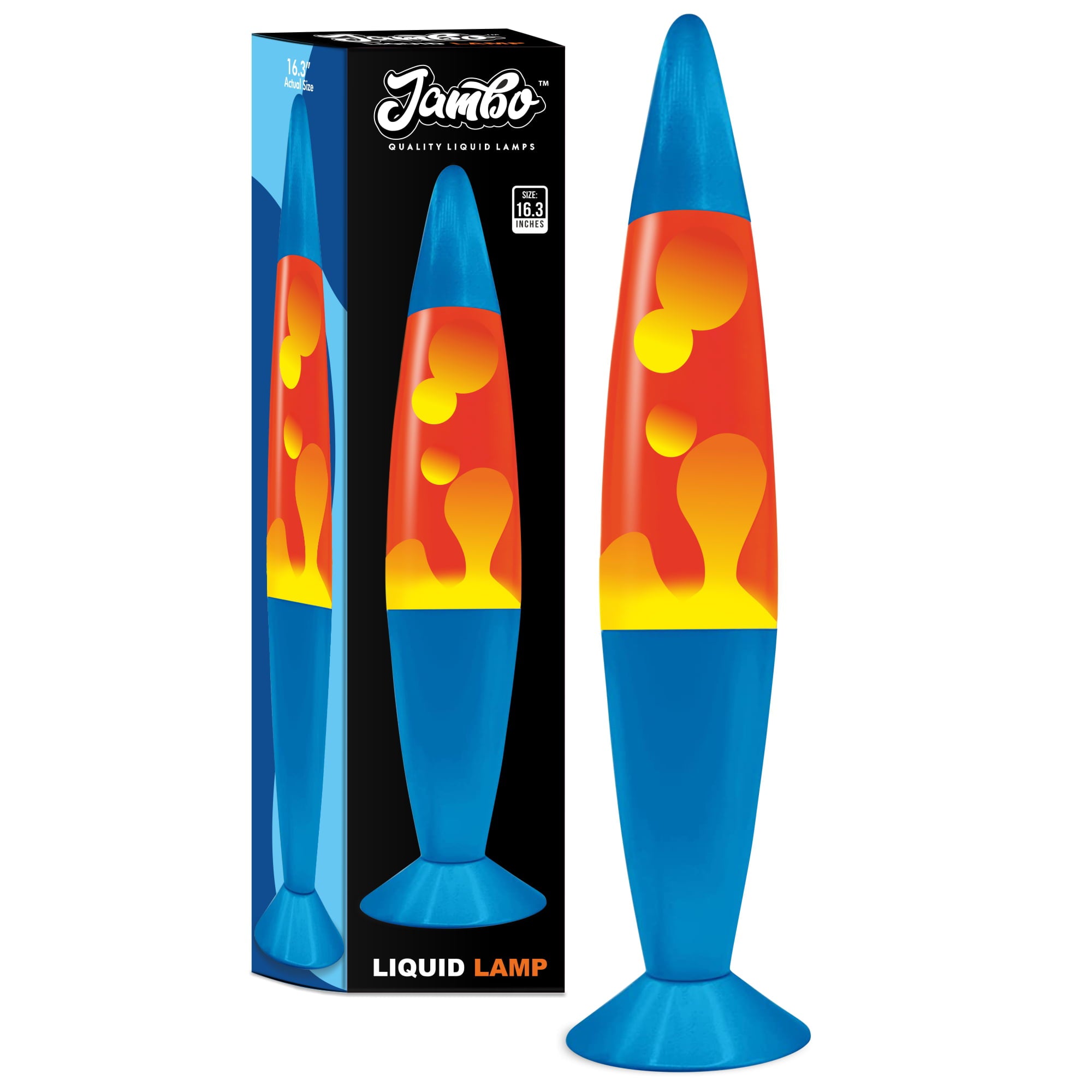 16 inch Motion Lamp (Blue base / red liquid orange wax)