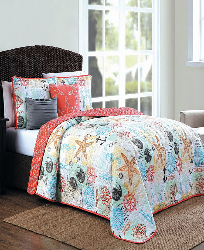 Geneva Home Fashion Belize 5 Pc Queen King Quilt Set