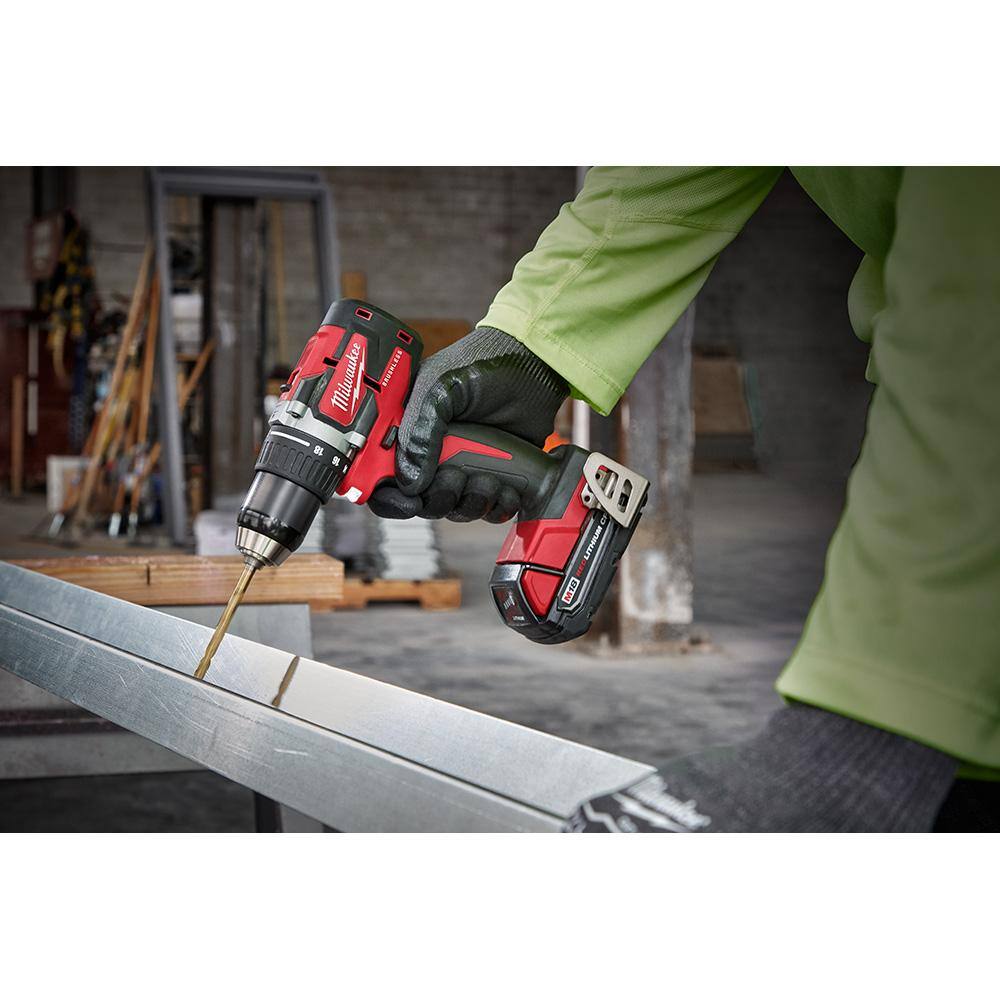 MW M18 18V Lithium-Ion Brushless Cordless Compact DrillImpact Combo Kit (2-Tool) with Random Orbit Sander 2892-22CT-2648-20