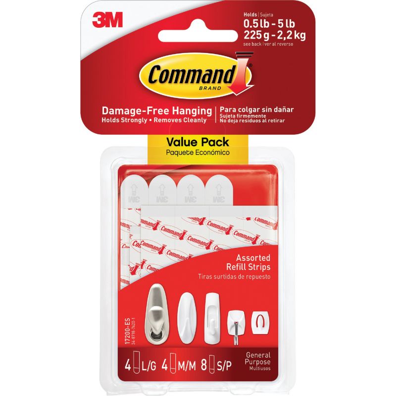 Command White Refill Strip Assortment White