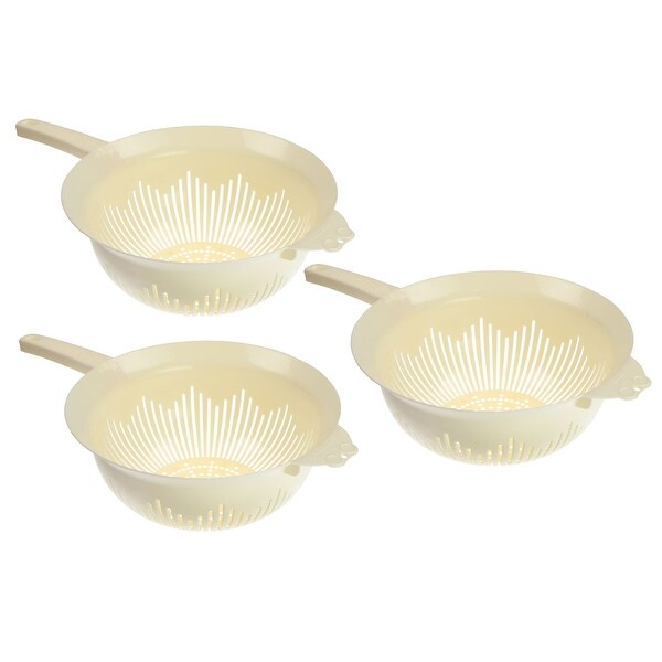 YBM Home 9.75 In. Plastic Colander Use for Pasta， Spaghetti 3 Pack