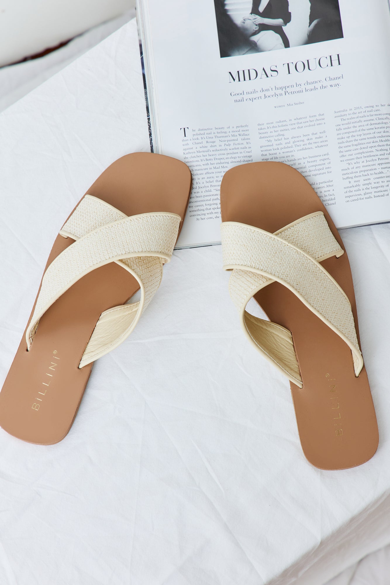 BILLINI Kacee Slides Cream Raffia