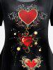 Heart Print Tee and High Waist Skinny Leggings Plus Size Outfit