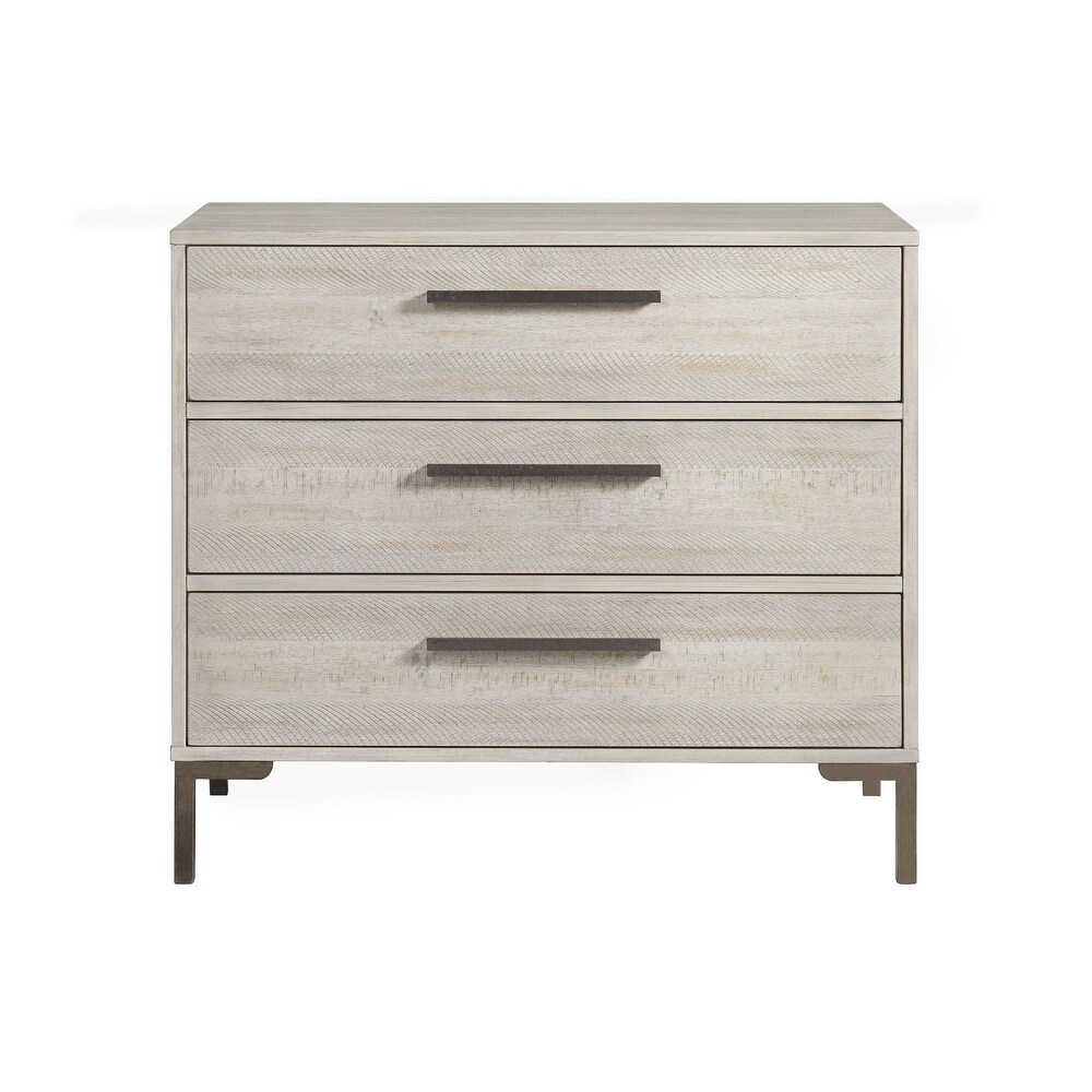 Beck 3 Drawer Modern Wood Dresser  Willow Gray