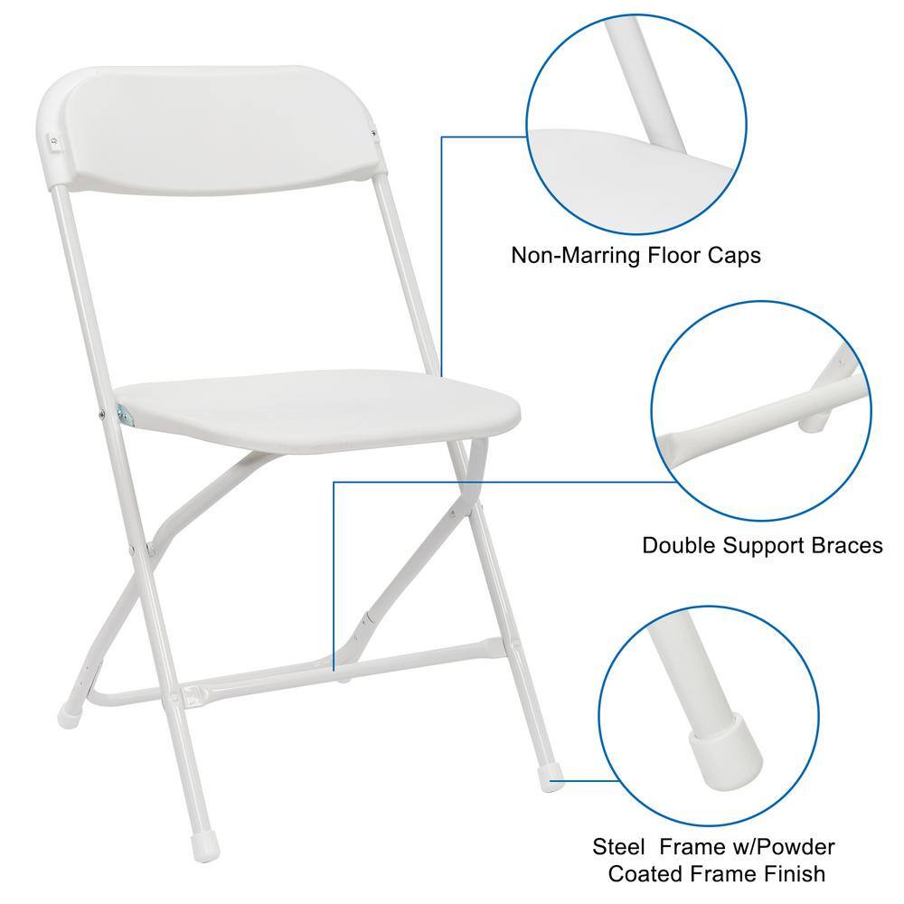 Karl home White Steel Folding Chairs (Set of 5) 299222737140