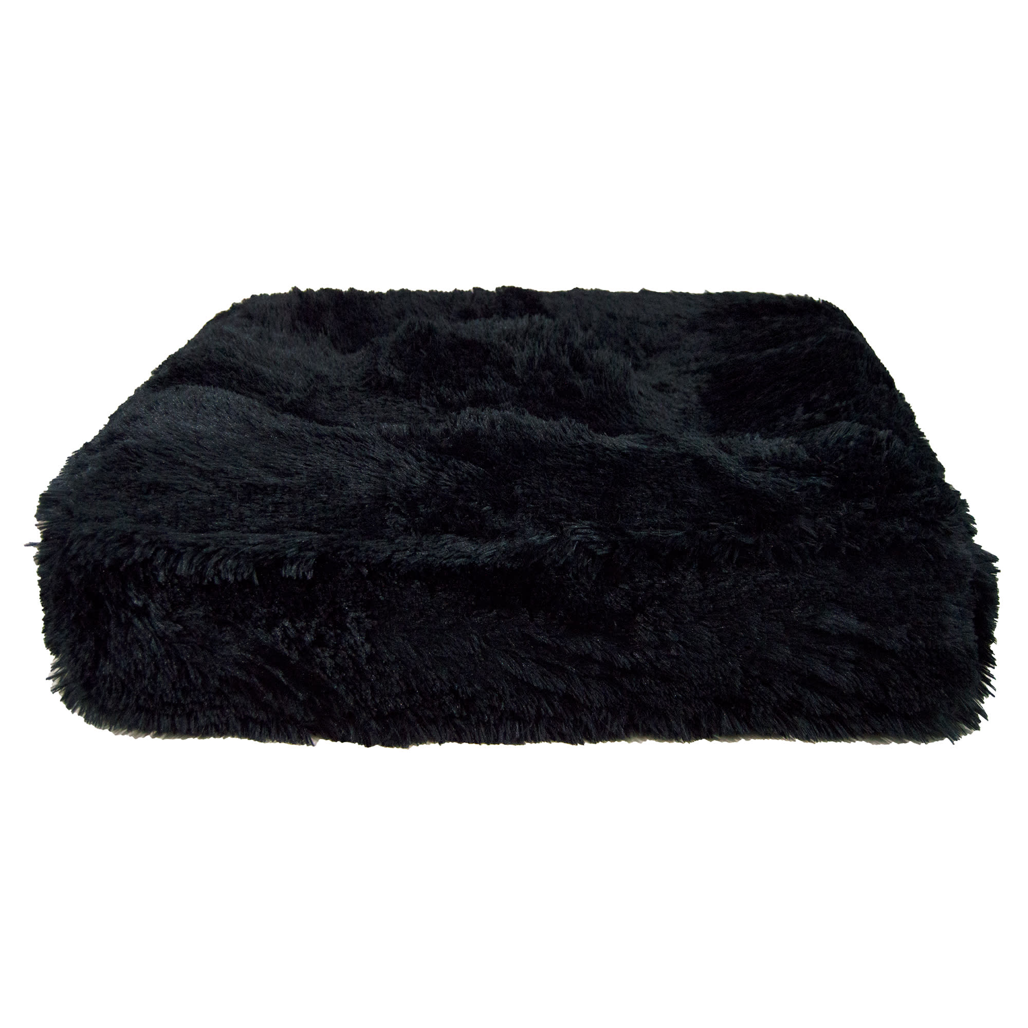 BESSIE AND BARNIE Black Bear Luxury Extra Plush Faux Fur Rectangle Dog Bed， 28