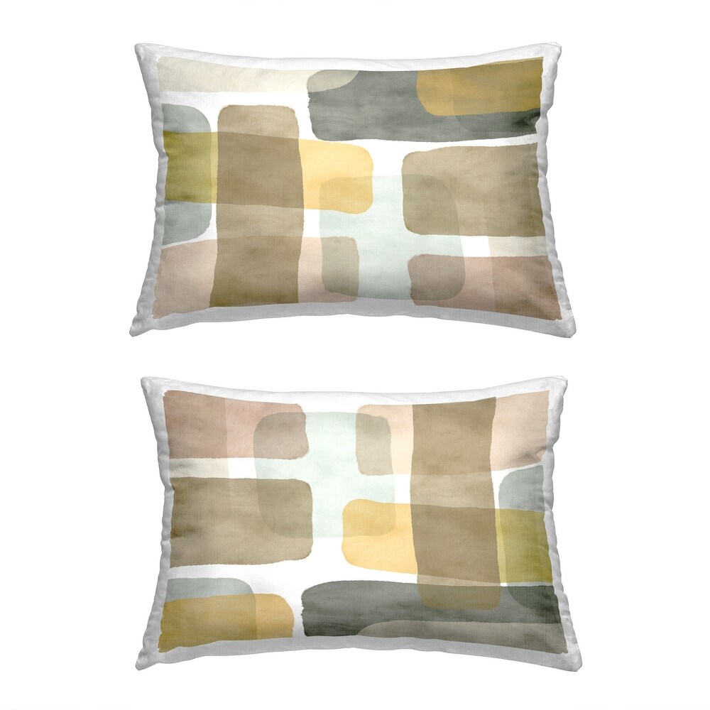 Stupell Geometric Yellow Accent Decorative Printed Throw Pillow Design by Jim Schlotzhauer (Set of 2)