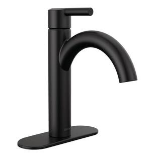 Delta Nicoli J-Spout Single Hole Single-Handle Bathroom Faucet in Matte Black 15749LF-BL