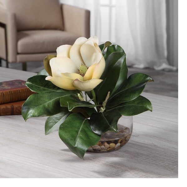 Magnolia Blossom Artificial Arrangement in a Glass Vase