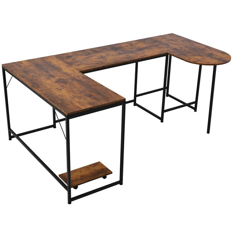 Industrial Style U Shaped Computer Desk  Writing Table Workstation