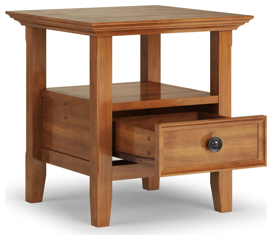 Amherst Solid Wood End Table   Transitional   Side Tables And End Tables   by Simpli Home Ltd.  Houzz