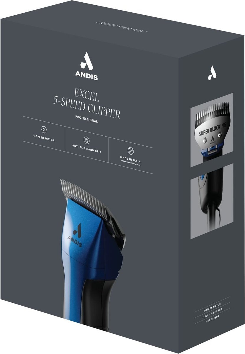 Andis Excel 5-Speed+ Detachable Blade Clipper with Super Blocking Blade