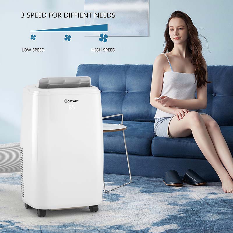 12000 BTU 3-in-1 Portable Air Conditioner Air Cooler Fan Dehumidifier with Remote Control, 3 Speeds & Sleep Mode