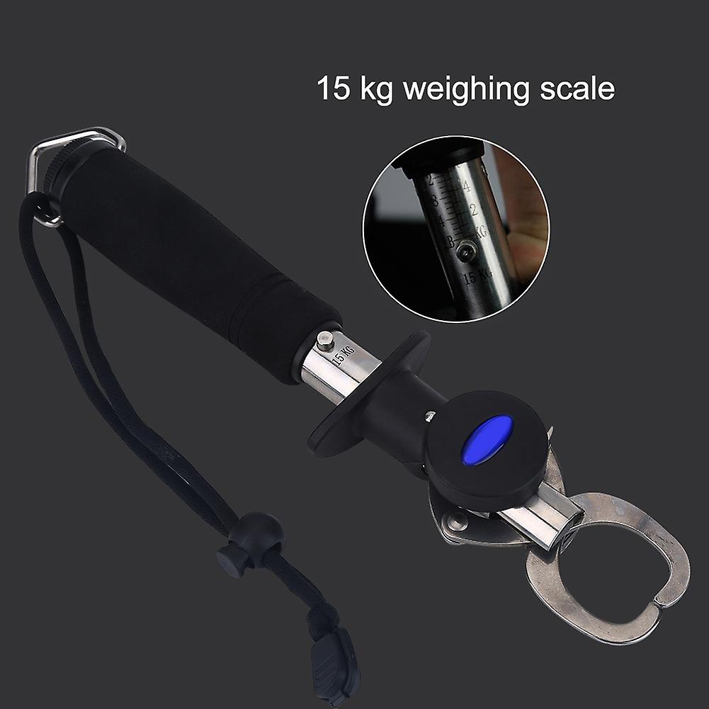 Durable 15 Kg Weighing Scale Fishing Grip Gripper Fish Lip Grabber With Tape Measure