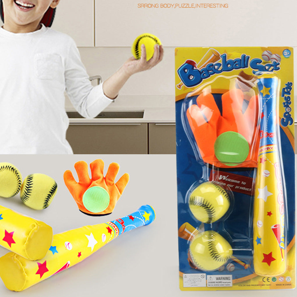 4pcs/set Baby Baseball Toys Set Soft Baseball Sport Toys Children Bat Gloves Ball Kit Kids School Game Playing Gift