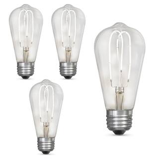 Feit Electric 40-Watt Equivalent ST19 DImmable M Shape Filament Clear Glass Vintage Edison LED Light Bulb Daylight (4-Pack) ST1940MCL950CAHDRP4