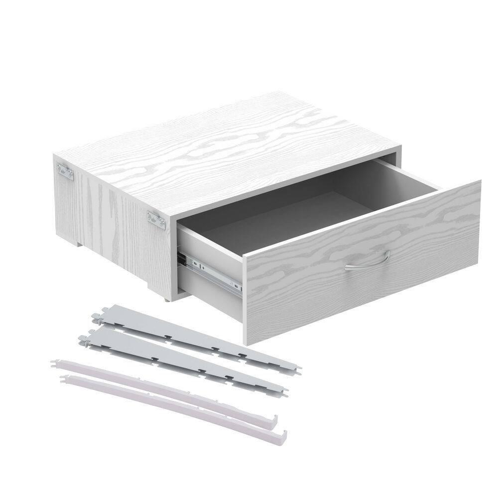 Everbilt Genevieve White Adjustable Closet Organizer Small Drawer Kit 90670