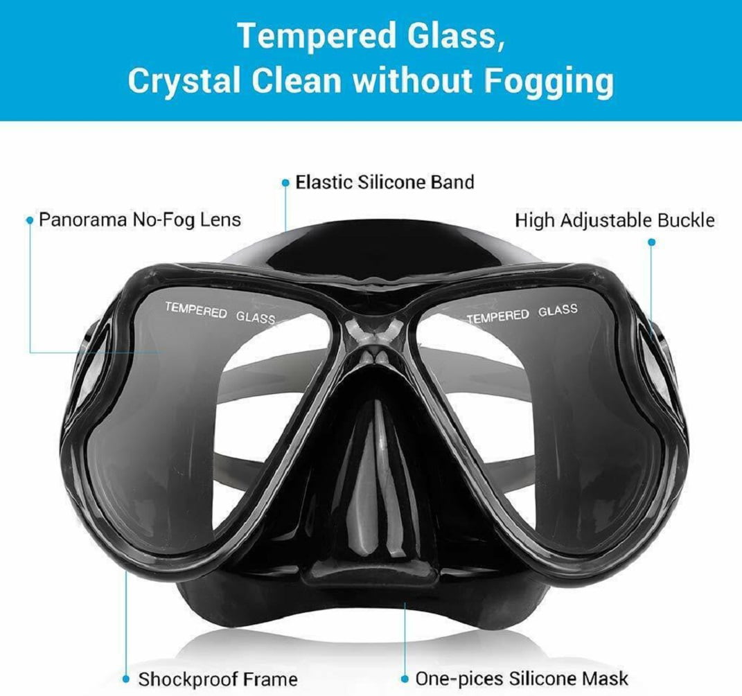 Dry Snorkel Mask Set Adult – Foldable Snorkeling Gear Equipment with Switchable Dry top， Purge Valve Tube， Anti Fog 180 Panoramic Silicone Mask No Leak Seal Mask for Adults and Youth