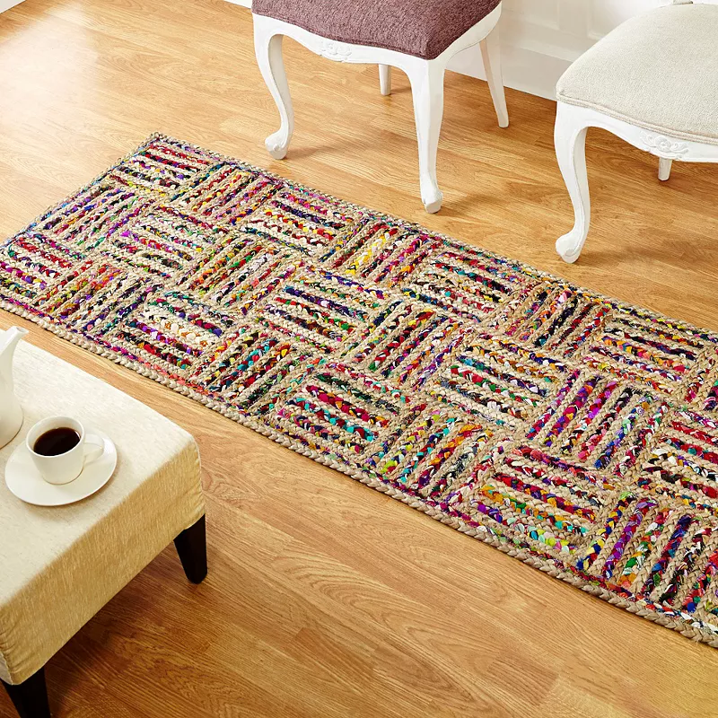 Better Trends Criss Cross Jute Reversible Rug