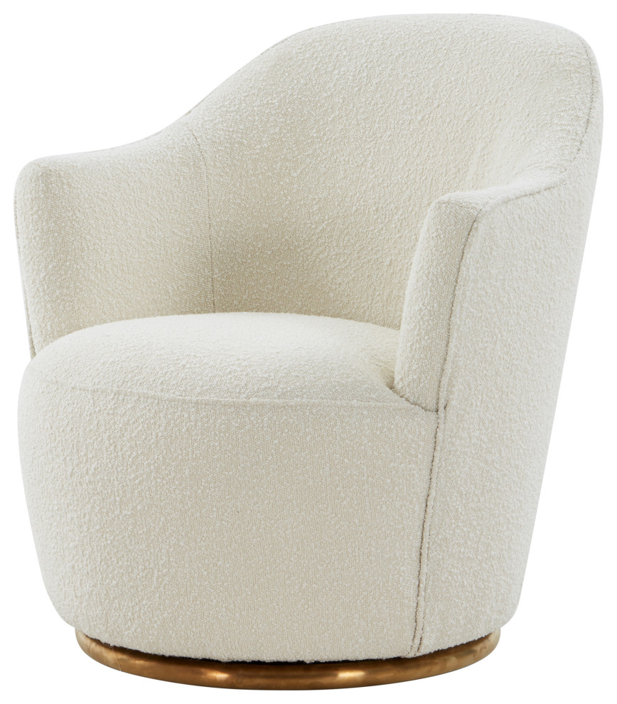 Modrest Vera Modern Sherpa Swivel Accent Chair   Contemporary   Armchairs And Accent Chairs   by Vig Furniture Inc.  Houzz