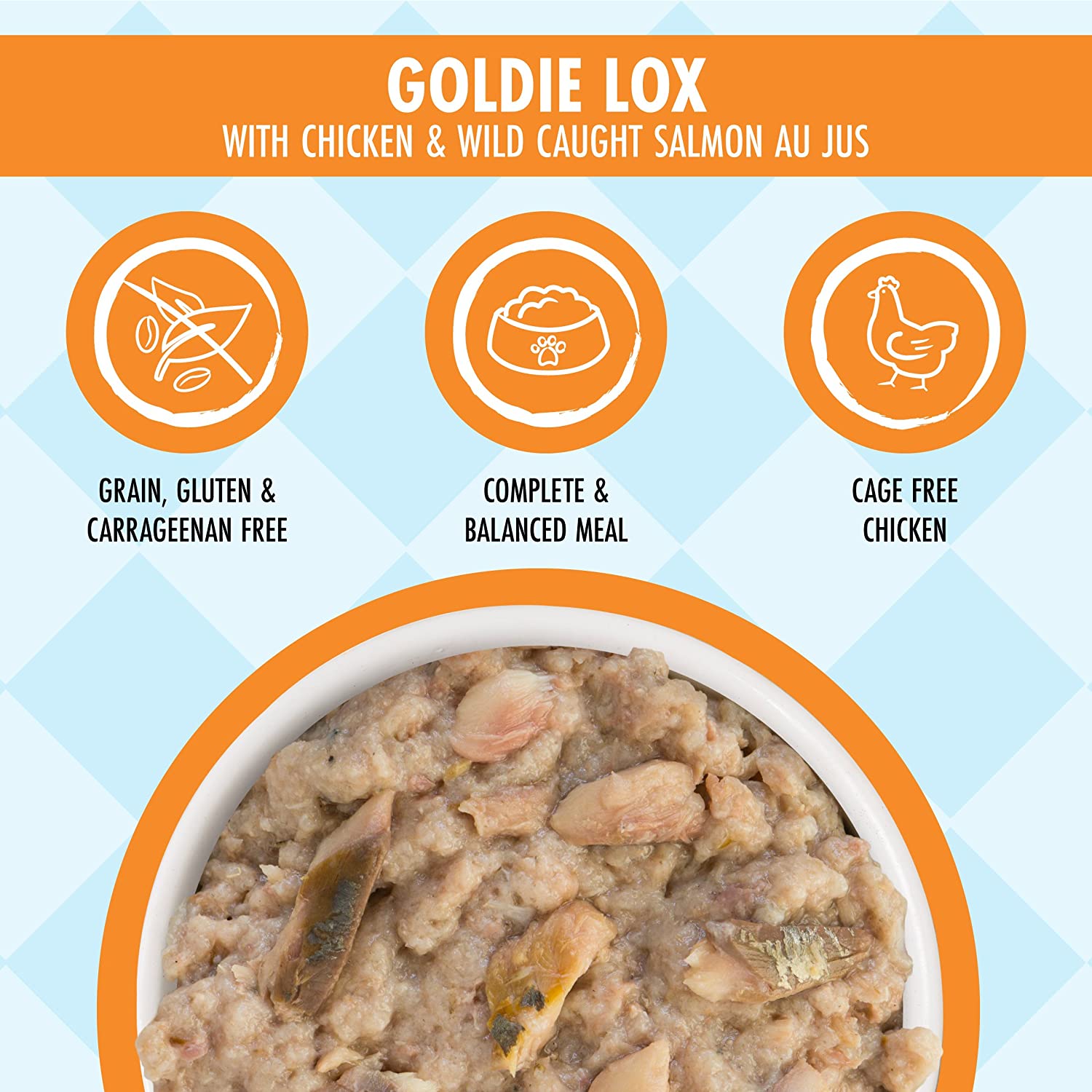 Weruva Dogs in the Kitchen Goldie Lox with Chicken and Wild Caught Salmon Au Jus Grain-Free Canned Dog Food 10-oz can case of 12