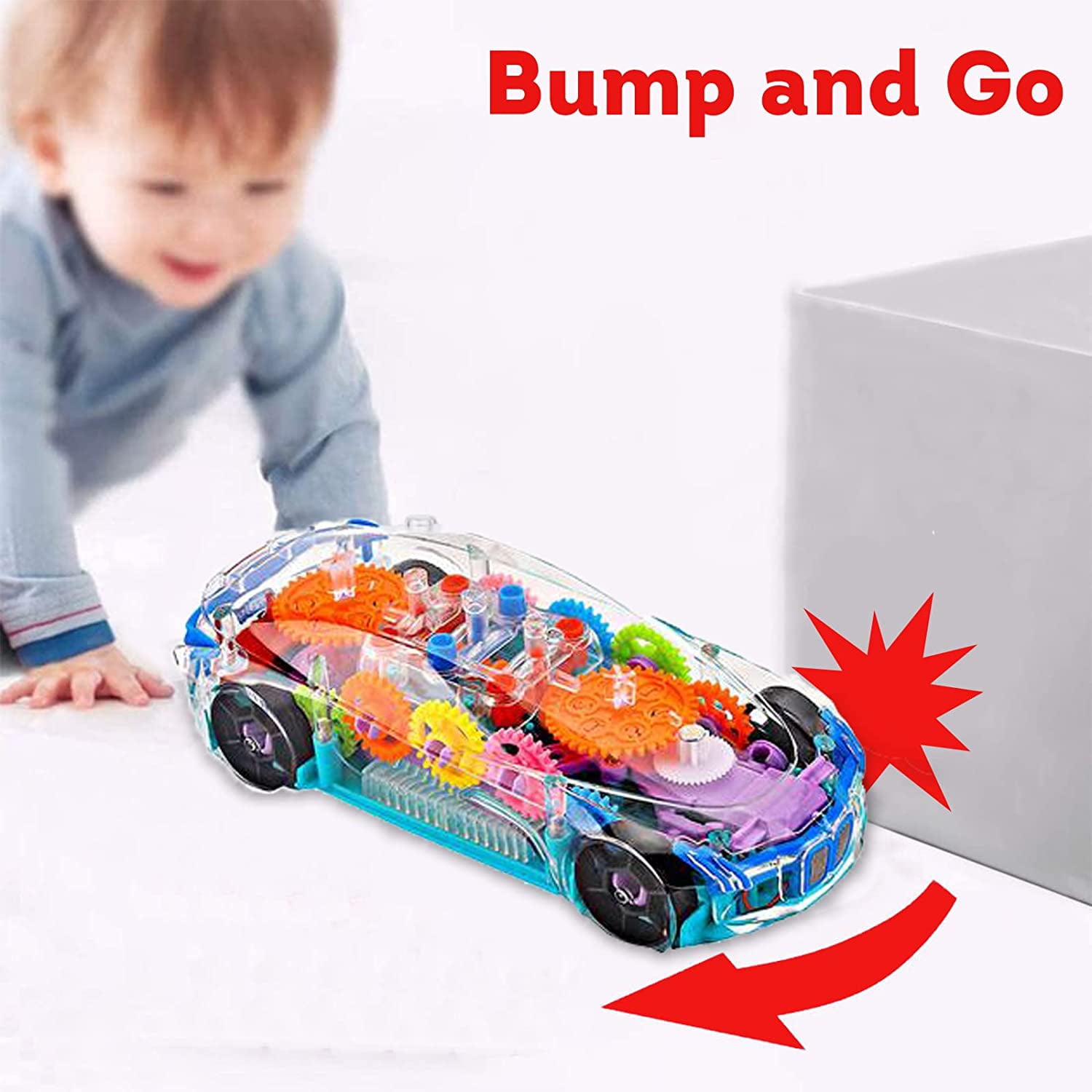 Toys for 1 2 3 Year Old Boy，   Baby Toys 6 to 12 Months Electric Car Toys for Boys Girls Toddlers with Cool Light and Sound Effect， Great Christmas Birthday Gift for Kids