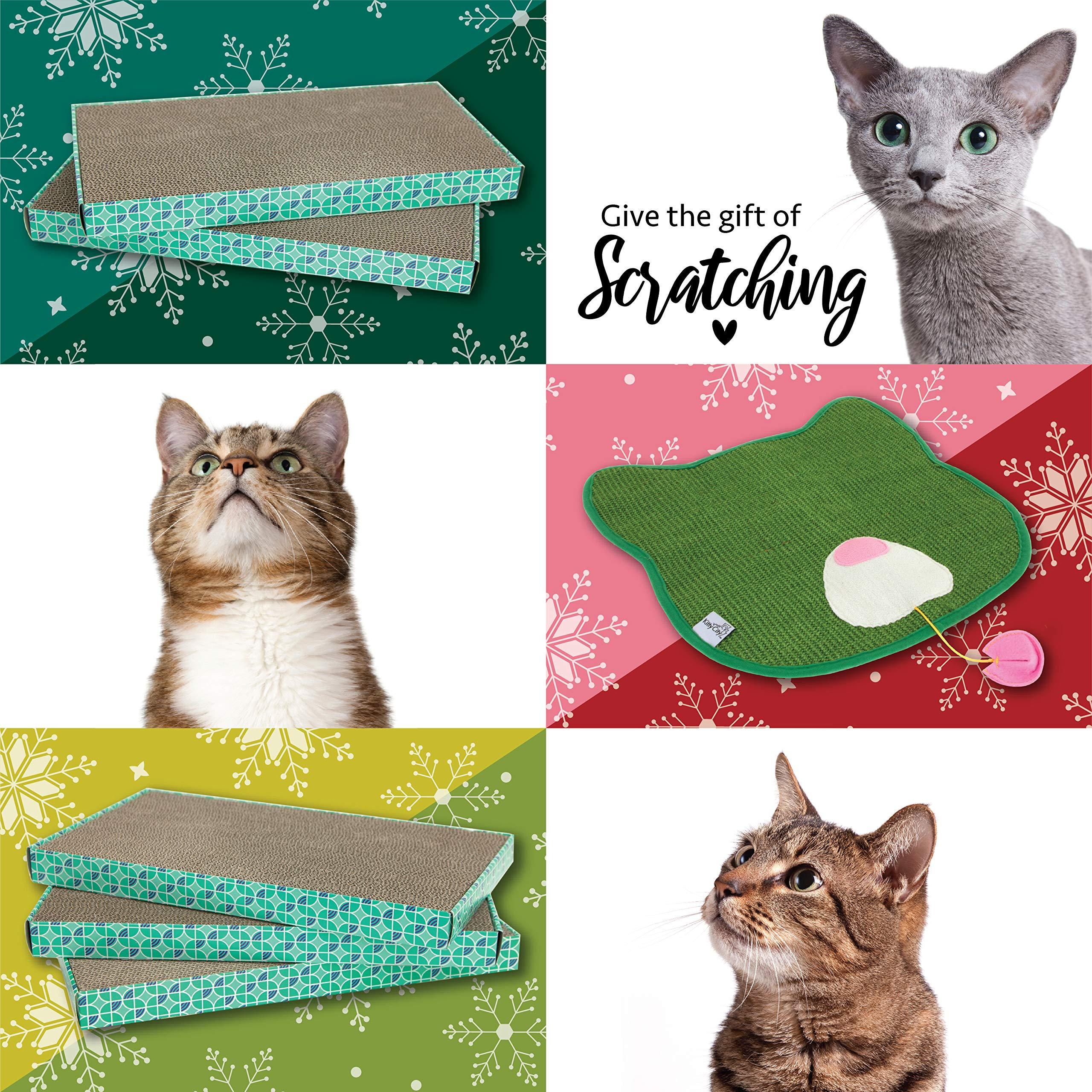 Kitty City XL Wide Premium Scratching Collection， Corrugate Cat Scratchers 2 Pieces， Cat Scratching Toy 2 Pack