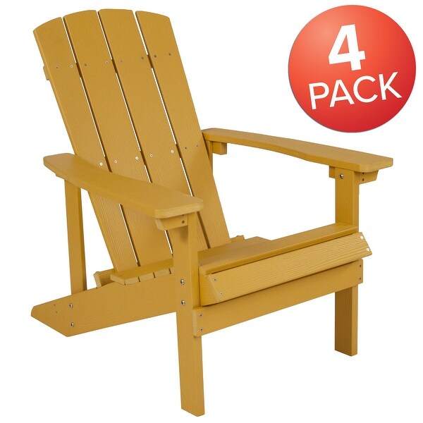 Allweather Poly Resin Wood Outdoor Adirondack Chair (Set of 4)