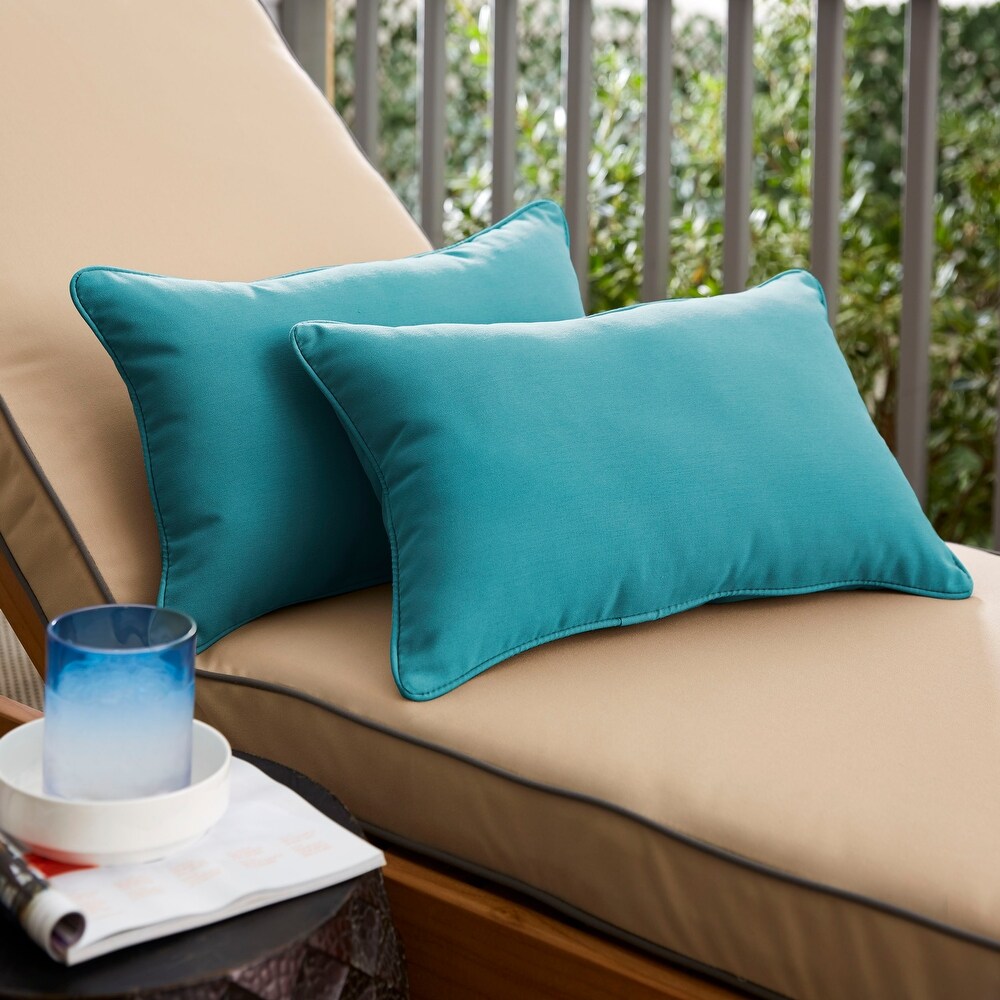 Aqua Blue Indoor/ Outdoor Pillow Set  12 in x 18 in