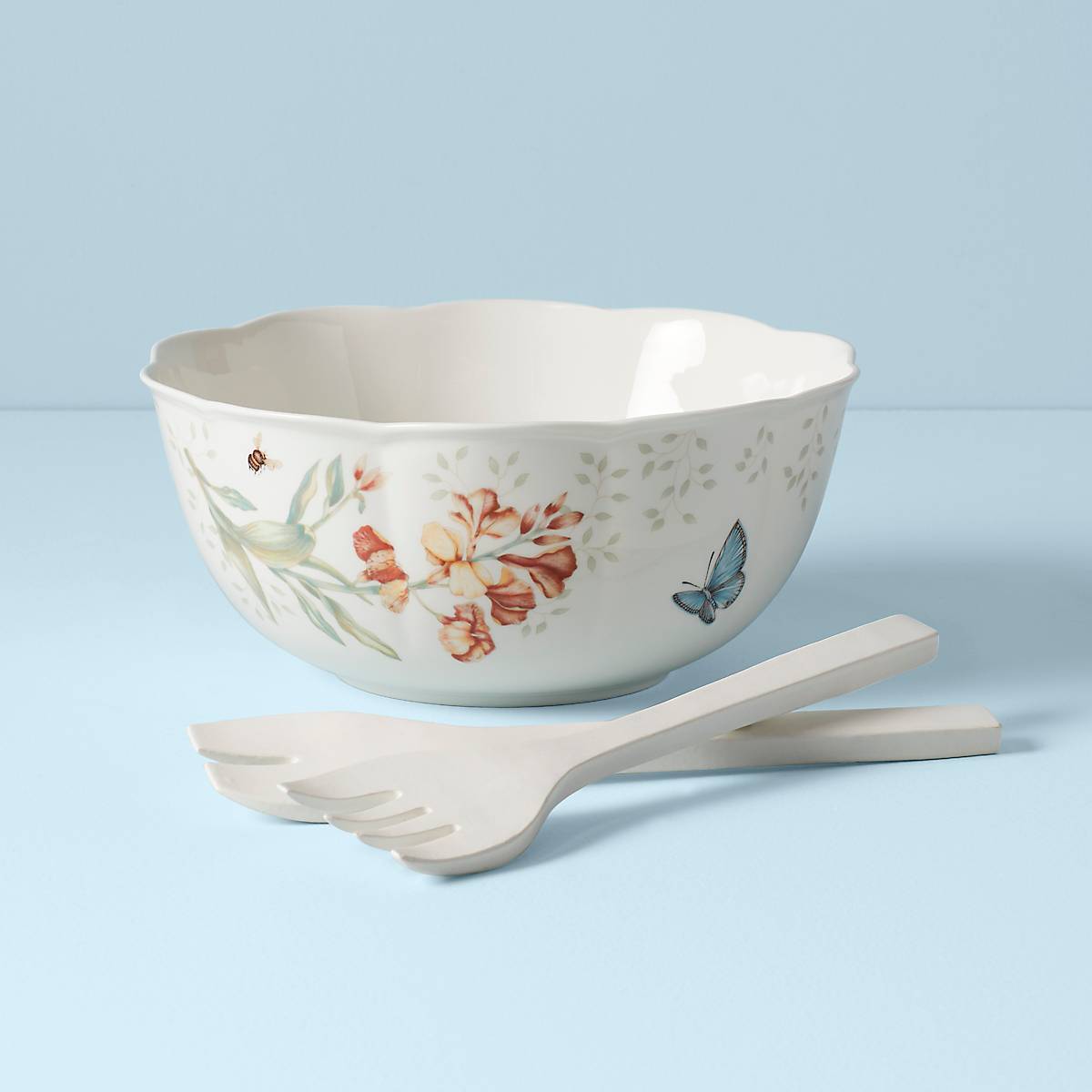 Butterfly Meadow Salad Bowl & Servers