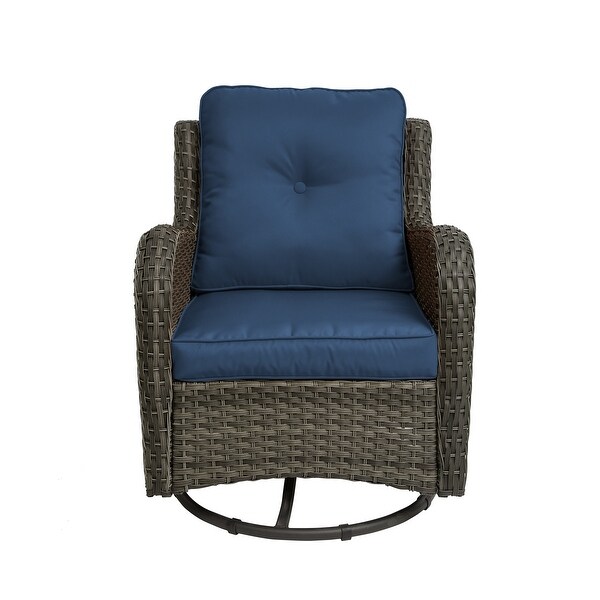 Outdoor Rattan Swivel Gliders Rocking Chair