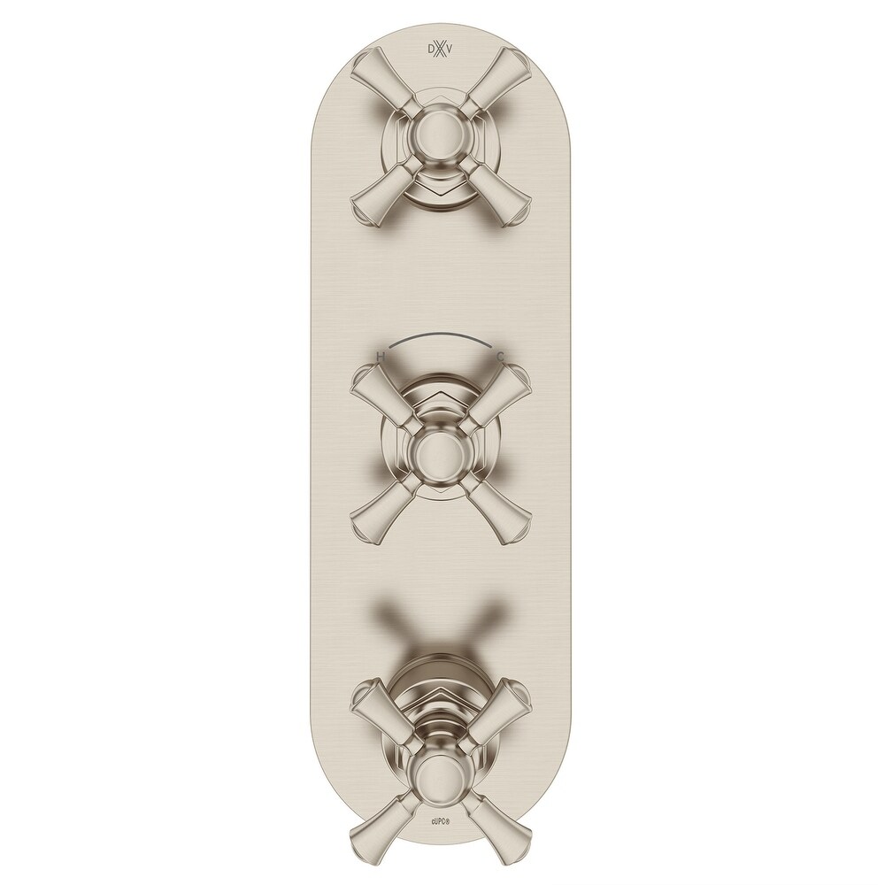 DXV Oak Hill 3 Handle Slim Valve with Cross Handles