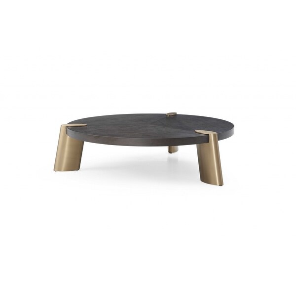 48 X 48 X 13 Wenge Veneer Stainless Steel Coffee Table - 48' X 48' X 13'