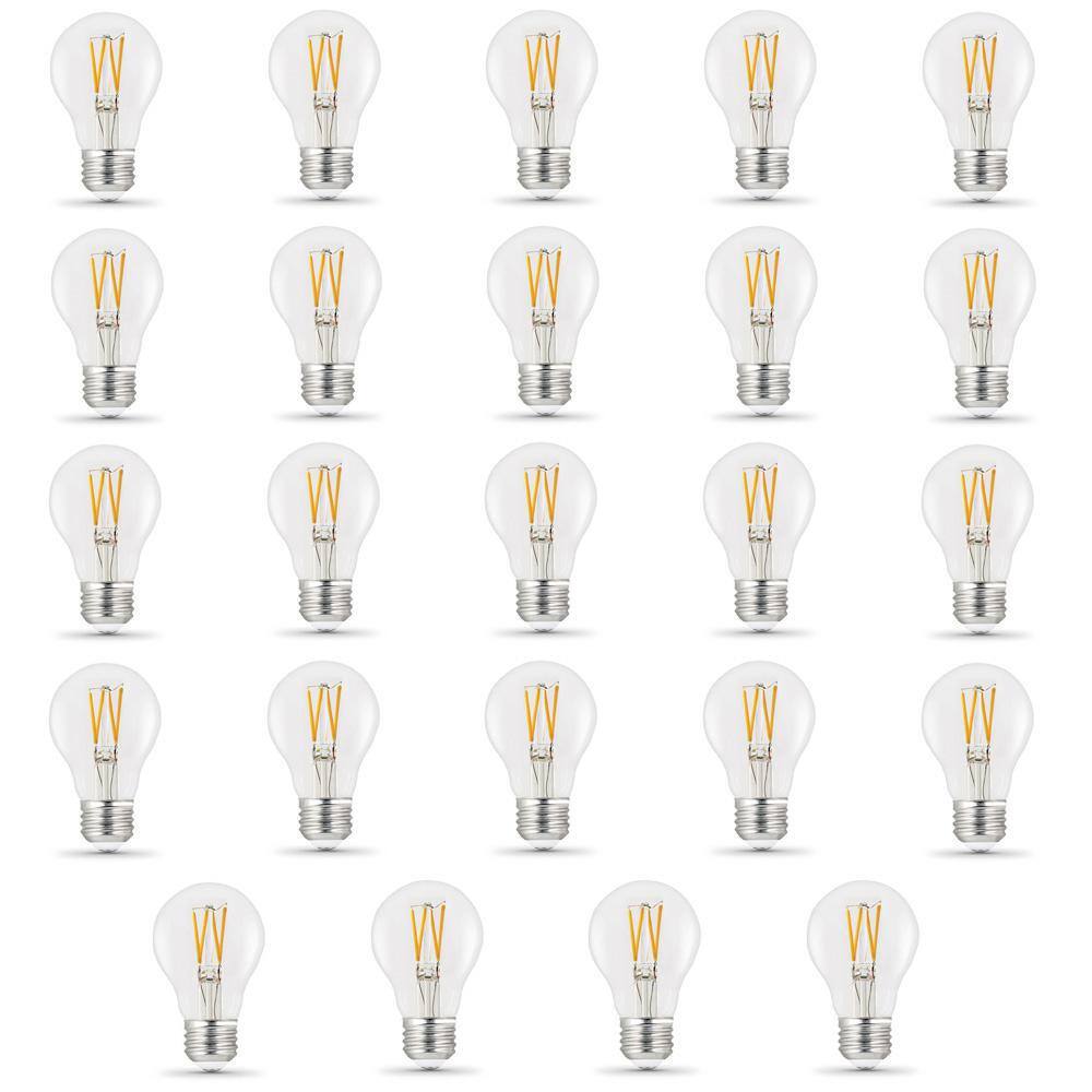 Feit Electric 40-Watt Equivalent A19 Dimmable CEC 90+ CRI Indoor Clear Glass LED Light Bulb Soft White (24-Pack) BPA1940CL927CAFIL212