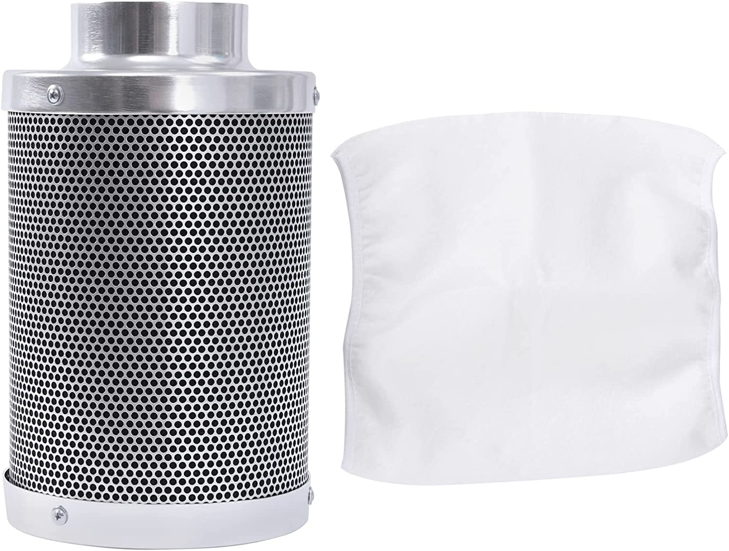 FETCOI Air Carbon Filter 4 Inch Smelliness Control with Charcoal for Inline Duct Fan， Grow Tent， Pre-Filter Included， Reversible Flange