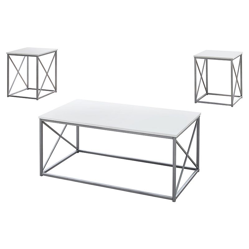 Monarch X-Frame Coffee and End Table 3-piece Set