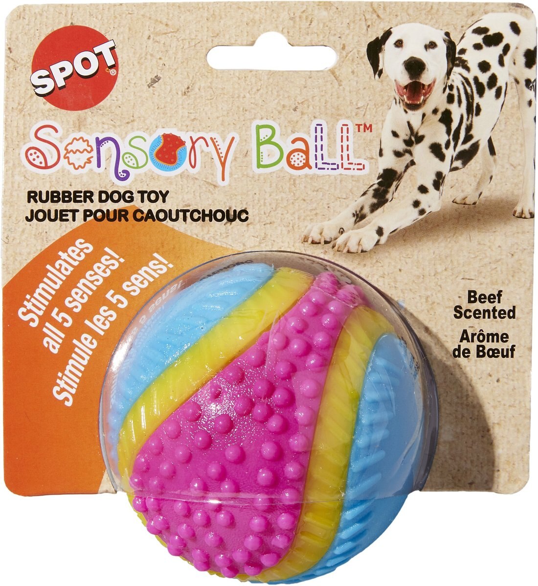 Ethical Pet Sensory Ball Tough Dog Chew Toy， Color Varies