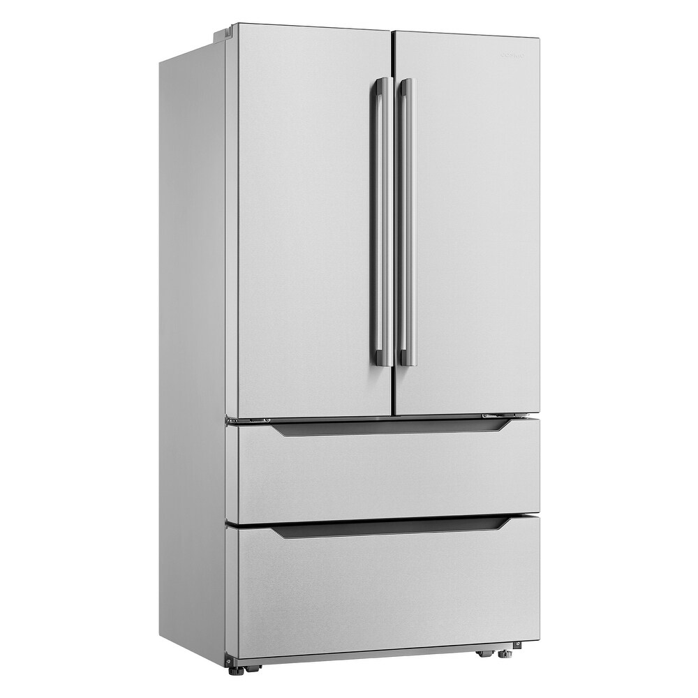 Cosmo 22.5 cu. ft. 4 Door French Door Refrigerator with Pull Handles in Stainless Steel  Counter Depth