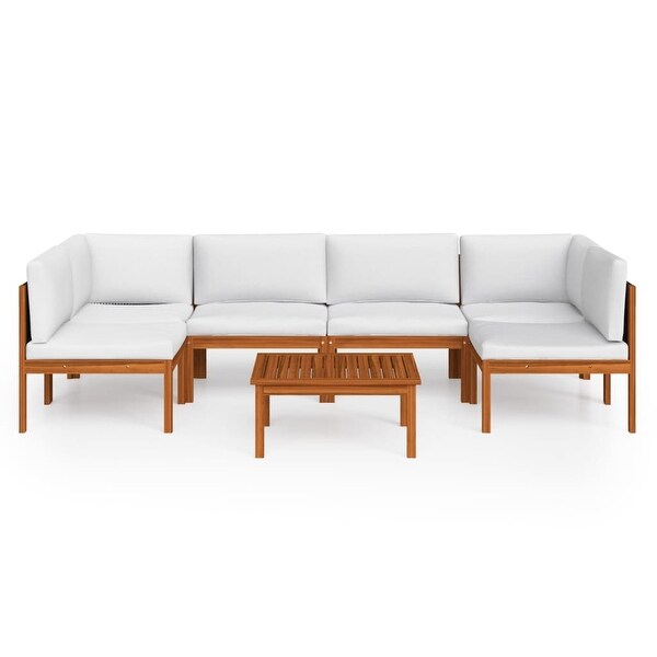 vidaXL Patio Lounge Set Outdoor Sectional Sofa with Cushions Solid Acacia Wood