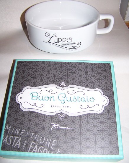 Buon Gustaio Zuppa  porcelain soup bowl with handle