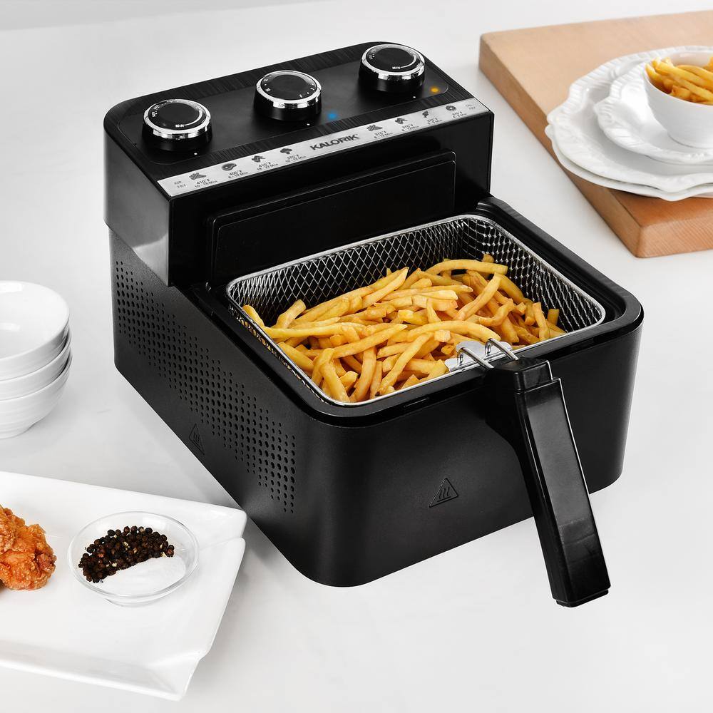 KALORIK 3.5 Qt. Black 2-in-1 Deep and Air Fryer FT 45417 BK