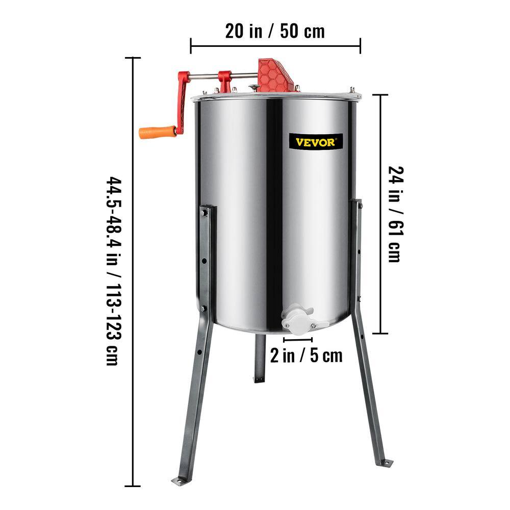 VEVOR 4 Frame Manual Honey Extractor Separator Bee Extractor Stainless Steel Honey Extraction Apiary Centrifuge Equipment S-4XXSDYMJ0000001V0